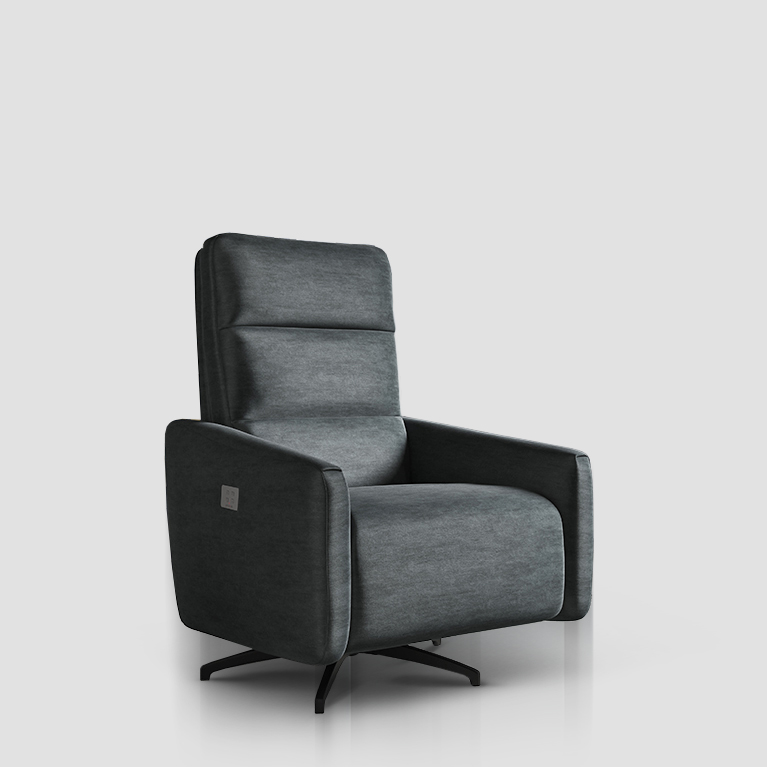 HomCom Poltrona Relax Offerte poltrone sofa Reclinabile con Poggiapiedi e  Sgabello in Ecopelle Grigio